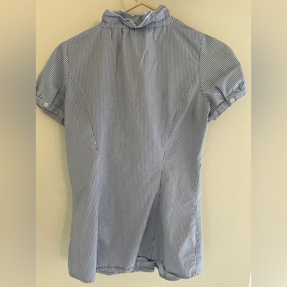 The Limited Striped Short Sleeve Ruffle Shirt Size XS - Picture 7 of 9
